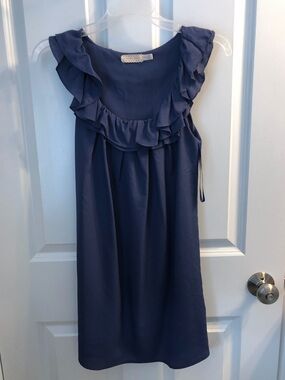 Women’s Pins & Needles Navy Blue Ruffle Neck Sleeveless Mini Dress. Size XS.